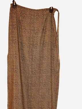 Vintage Casual Corner Wrap Midi Skirt | Size M | Made in USA | Brown Boho Tribal